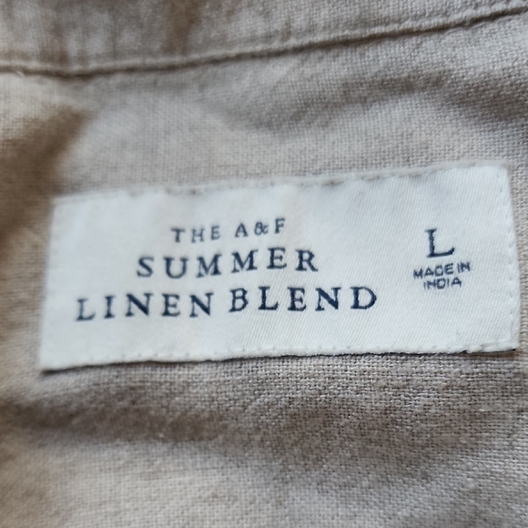 Abercrombie & Fitch Linen Blend Embroidered Button Up Shirt - Picture 10 of 13